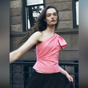 ZARA TAFFETA BOW TOP
